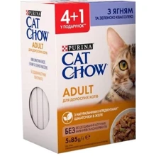 Влажный корм Purina Cat Chow Adult для взрослых котов кусочки в желе с ягненком и зеленой фасолью 5x85 г (7613036938334): Тип Влажный корм