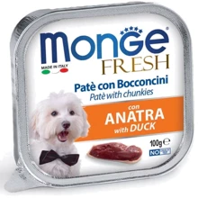 Паштет для собак Monge Dog Fresh с уткой 0.1 кг (70013048): Тип Влажный корм
