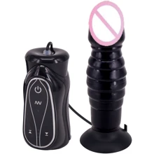 Анальная вибропробка Seven Creations Pleasure Thrust Vibrating Butt Plug с толчковыми движениями: Для кого Унисекс