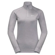 Термолонгслив Jack Wolfskin Alpspitze Wool L/S HZ W 1808721_6555 40 (XS) серый: undefined undefined