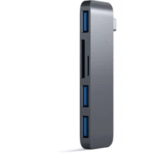 Адаптер Satechi Adapter Combo USB-C to micro SD+SD+3xUSB3.0 Space Grey (ST-TCUHM): Колір сірий