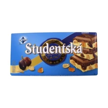 Шоколад Studentska біло-молочний з родзинками 170/180г г (DL6460): Вага, г 180