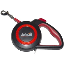 Поводок-рулетка AnimAll Reflector MS7110-5M до 25 кг 5 м М Красно-черный (143550): Тип шнура Лента