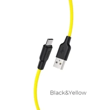 Кабель Hoco USB Cable to MicroUSB X21 2.4A 1m Black/Yellow: Тип USB Cable - microUSB