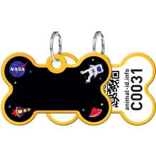 Адреснік WAUDOG Smart ID з QR-паспортом, малюнок "NASA", кістка, 38х25 мм, золото (0638-0047-17): Виробник WAUDOG