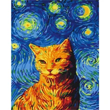 Картина по номерам Brushme Кот в звездную ночь 40х50 см (BS35619): Производитель Brushme