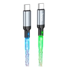 Кабель Hoco Cable USB-C to USB-C U112 3A 60 W 1m Gray: Тип USB-C - USB-C