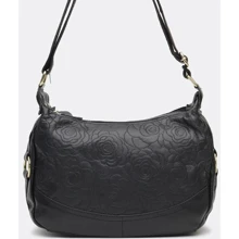 Женская сумка через плечо Borsa Leather черная (K1301-black): Пол Женский