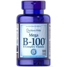 Puritan's Pride Vitamin B-100 Complex 100 coated caplets Витамин B-100 комплекс: Тип Витамин B