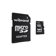 Карта пам'яті Wibrand 8Gb microSDHC Сlass 4 + adapter (WICDC4/8GB-A): Тип карти MicroSDHC