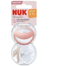 Пустышка Nuk Mommy Feel размер 1 Красная/Бежевая 2 шт (3952562): Возраст с рождения
