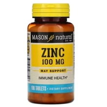 Mason Natural Zinc 100 mcg Цинк 100 таблеток: Тип Цинк