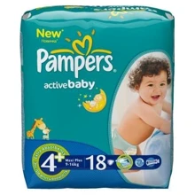 PAMPERS Active Baby-Dry Maxi Plus (9-16 кг) СтандартУпак 18: undefined undefined