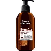L'Oreal Men Expert Barber Club Beard Face & hair Wash Очищає гель 3 в 1 для бороди обличчя та волосся 200 ml: Призначення 