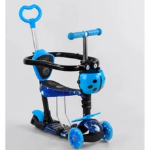 Детский самокат 5 в 1 Best Scooter S 0587 Синий: Количество колес 3