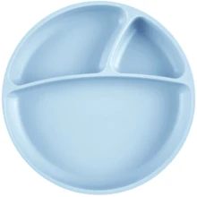 Секционная тарелка MinikOiOi Portions на присоске силиконовая Mineral Blue (101050003): Материал силикон