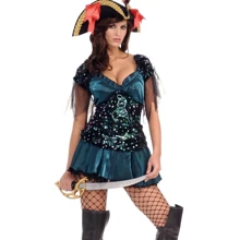 Платье пиратки Rubies - High Seas Babe Blue Pirate Costume, S: Для кого Для женщин
