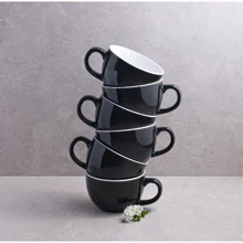 Набор чашек Ardesto Merino Black 6х480 мл (AR3486GY_le): Форма круглая