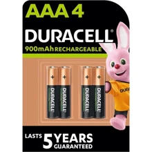 Аккумуляторы Duracell AAA HR03 900mAh * 4 (5005015): Емкость 900 мАч