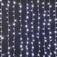 Электрогирлянда штора Novogod'ko 238 LED холодный белый 2х2 м. 8 режимов коннектор (973768): Тип Линейная