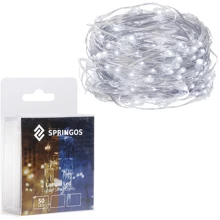 Гирлянда на батарейках Springos 4.9 м 50 LED CL0015 Cold White: Тип Линейная