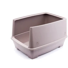 Туалет Wow Pets с высоким бортиком полузакрытый бежевый 495х380х140 мм (8681457045497): Вид Открытый