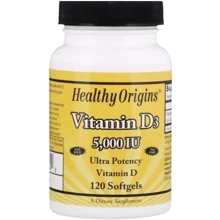 Healthy Origins Vitamin Dз Gels 5,000 IU (Lanolin) 120 caps Витамин D3: Тип Витамин D