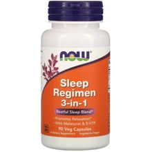 Now Foods Sleep Regimen 3-In-One Добавка для поддержки сна 3 в одном 90 вегетарианских капсул: Форма выпуска Капсулы