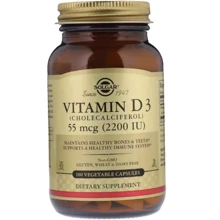 Solgar Vitamin D3, 55 mcg (2200 IU), 100 Vegetable Capsules (SOL03317): Тип Витамин D