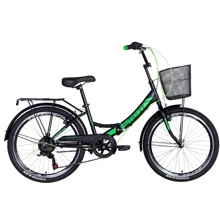 Велосипед Formula SMART 2021 M 24 "чорно-зелений з кошиком, трещетка (OPS-FR-24-239): Матеріал рами сталь