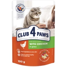 Влажный корм Club 4 Paws Premium Adult cats для взрослых кошек с курицей в соусе 24х100 г (4820083908910): Тип Паучи