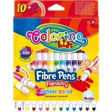 Фломастери Colorino Junior 12 кольорів (10 стандартних і 2 флюор), (34609PTR): Тип На водній основі