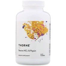 Thorne Research, Betaine HCL & Pepsin, 225 Capsules (THR-41502): Тип Бетаина гидрохлорид