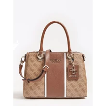 Женская сумка тоут Guess Cathleen 3 Compartment Satchel коричневая (HWSG7737060-BRO): Пол Женский