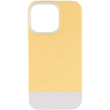 Чехол для iPhone Mobile Case TPU+PC Bichromatic Creamy Yellow / White for iPhone 13 Pro Max: Цвет желтый
