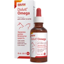 Витаминно-минеральная добавка Dolfos Dolvit Omega для здоровья кожи и шерсти собак и кошек 50 мл (1409-50): Производитель Dolfos