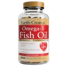 Earth's Creation Omega 3 1000 mg (Cholesterol Free), Омега 3 200 м'яких капсул: Тип Омега 3