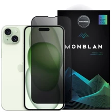 Защитное стекло для iPhone Monblan Tempered Glass Dust-Proof Anti Peep Black for iPhone 15 Plus: Тип защиты экрана на экран