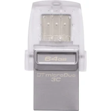 USB-флешка Kingston 64GB DataTraveler MicroDuo USB 3.1/Type-C Metal Silver (DTDUO3C/64GB): Стандарт USB USB Type-C / USB 3.1