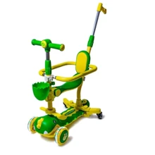 Самокат Scooter 5 в 1 Dinosaur 8103 (Зелений): Кількість коліс 3