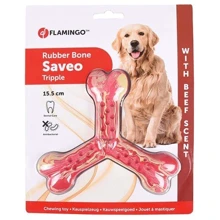 Іграшка Flamingo Rubber Flexo Saveo Triple Bone Beef Потрійна кістка жувальна для собак, смак яловичини 15.5х4 см (54149): undefined undefined