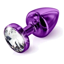Анальна пробка з стразами Diogol ANNI round purple 30мм: Для кого унісекс