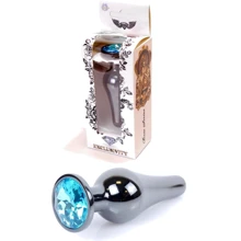 Анальна пробка із кристалом BOSS of TOYS Boss Series - Jewellery Dark Silver BUTT PLUG Light Blue, BS6400058: Для кого унісекс