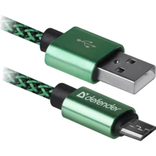Кабель Defender PRO USB Cable to microUSB 1m Green (87804): Тип USB Cable - microUSB