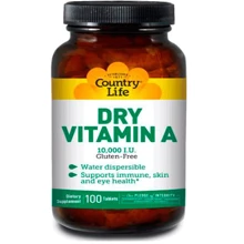 Country Life Dry Vitamin A 10000 IU Витамин А 100 таблеток: Тип Витамин A