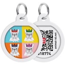 Адресник металевий WAUDOG Smart ID з QR паспортом малюнок Французький бульдог 30 мм (230-0209): Виробник WAUDOG
