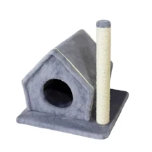 Когтеточка Lucky Pet домик сизалевый Фани серый 50х40х40 см (4820224216157): Размеры основания 50х40х40см