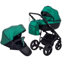 Коляска 2 в 1 Bair Crystal 100% кожа BC-35 зелёный перламутр — черный (624453): Тип коляски универсальная коляска (2-в-1)