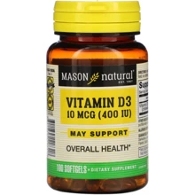 Mason Natural Vitamin D3 Вітамін Д3 400 МО 100 гелевих капсул: Тип Витамин D