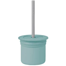 Чашка-контейнер MinikOiOi із силіконовою трубочкою Aqua Green/Powder Grey (101100107): Виробник MinikOiOi